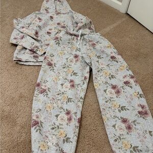 Abercrombie and Fitch floral hoodie sz XL and sweatpants sz S set